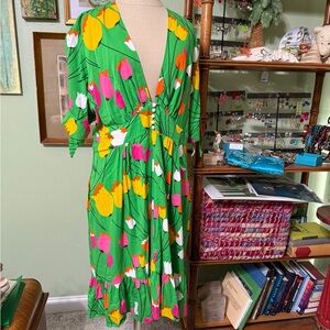 Trashy Diva Green Floral Midi Dress